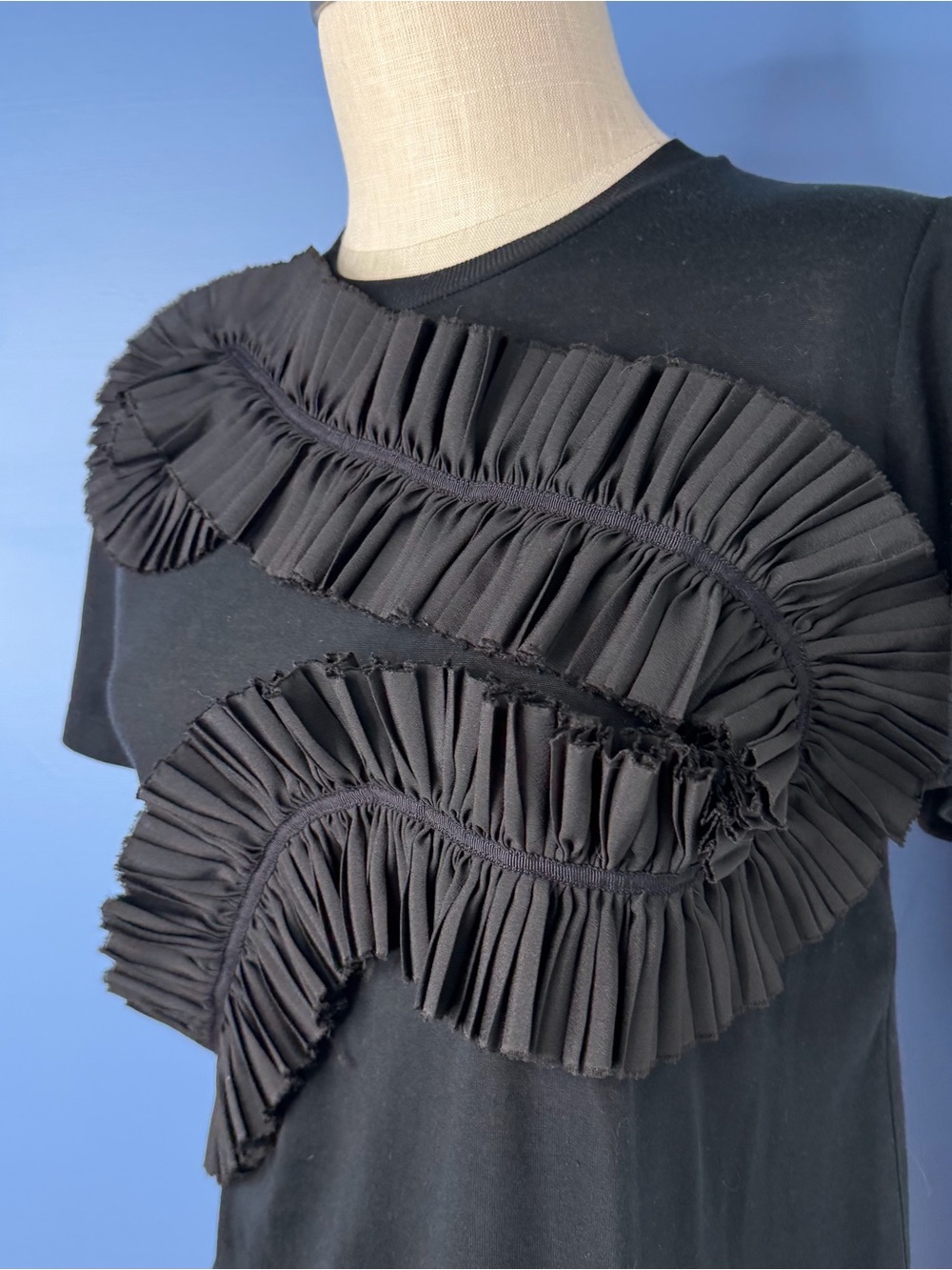 UNTTLD Serpent Ruffle T-Shirt Black Short-Sleeve Women's Top Size 4